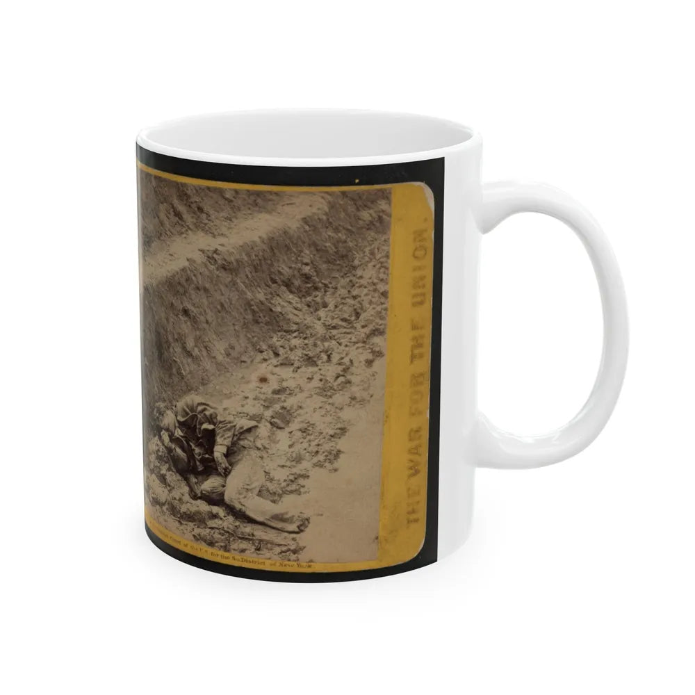 A Dead Rebel Soldier, As He Lay In The Trenches Of Fort Mahone, Called By The Soldiers, Fort Damnation ... (U.S. Civil War) White Coffee Mug-Go Mug Yourself