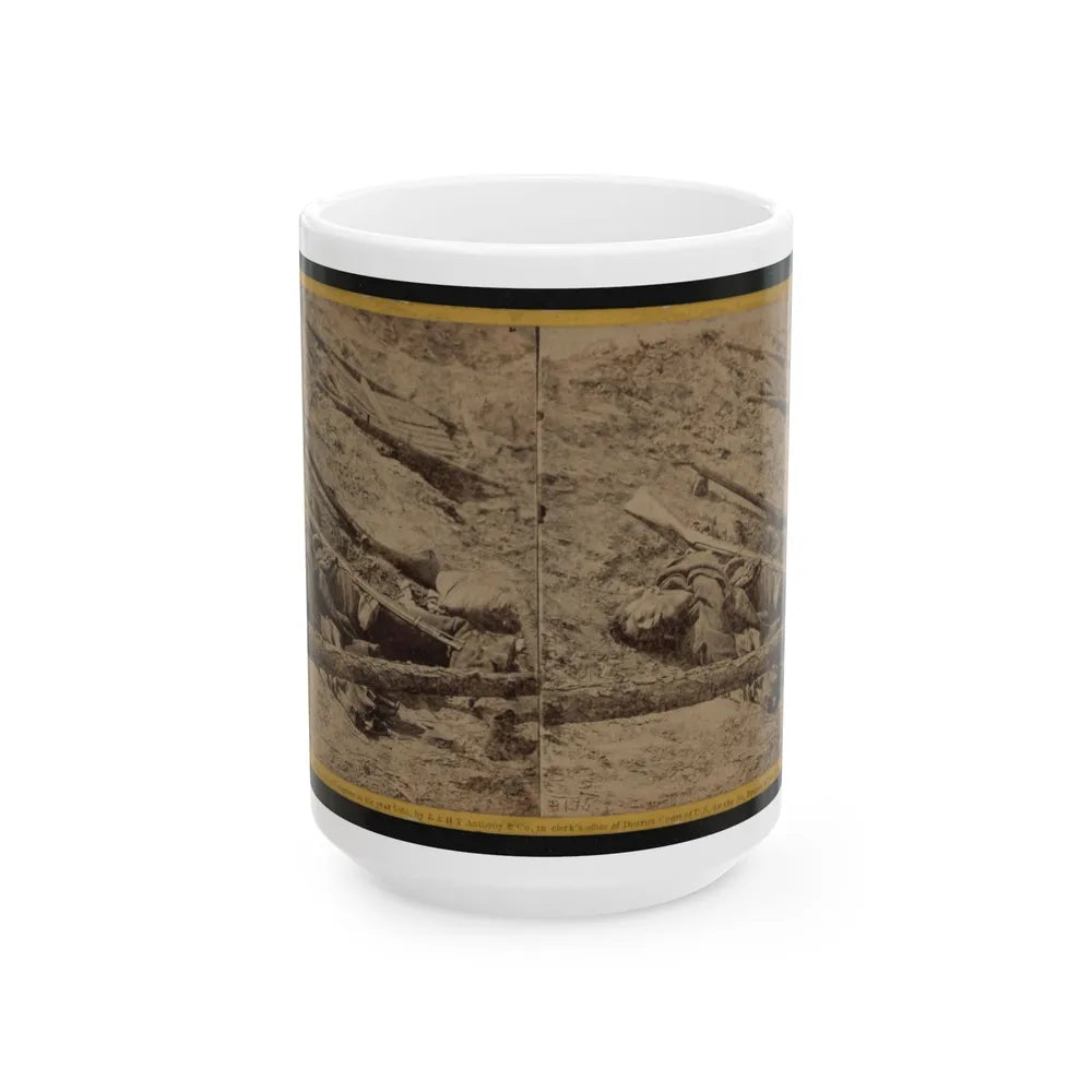 A Dead Rebel Soldier, As He Lay In The Trenches Of Fort Mahone, Called By The Soldiers Fort Damnation (U.S. Civil War) White Coffee Mug-15oz-Go Mug Yourself