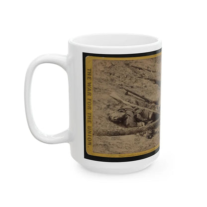 A Dead Rebel Soldier, As He Lay In The Trenches Of Fort Mahone, Called By The Soldiers Fort Damnation (U.S. Civil War) White Coffee Mug-Go Mug Yourself