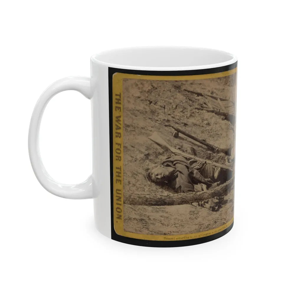 A Dead Rebel Soldier, As He Lay In The Trenches Of Fort Mahone, Called By The Soldiers Fort Damnation (U.S. Civil War) White Coffee Mug-Go Mug Yourself