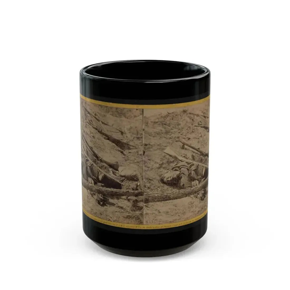 A Dead Rebel Soldier, As He Lay In The Trenches Of Fort Mahone, Called By The Soldiers  Fort Damnation (U.S. Civil War) Black Coffee Mug 15oz - Go Mug Yourself