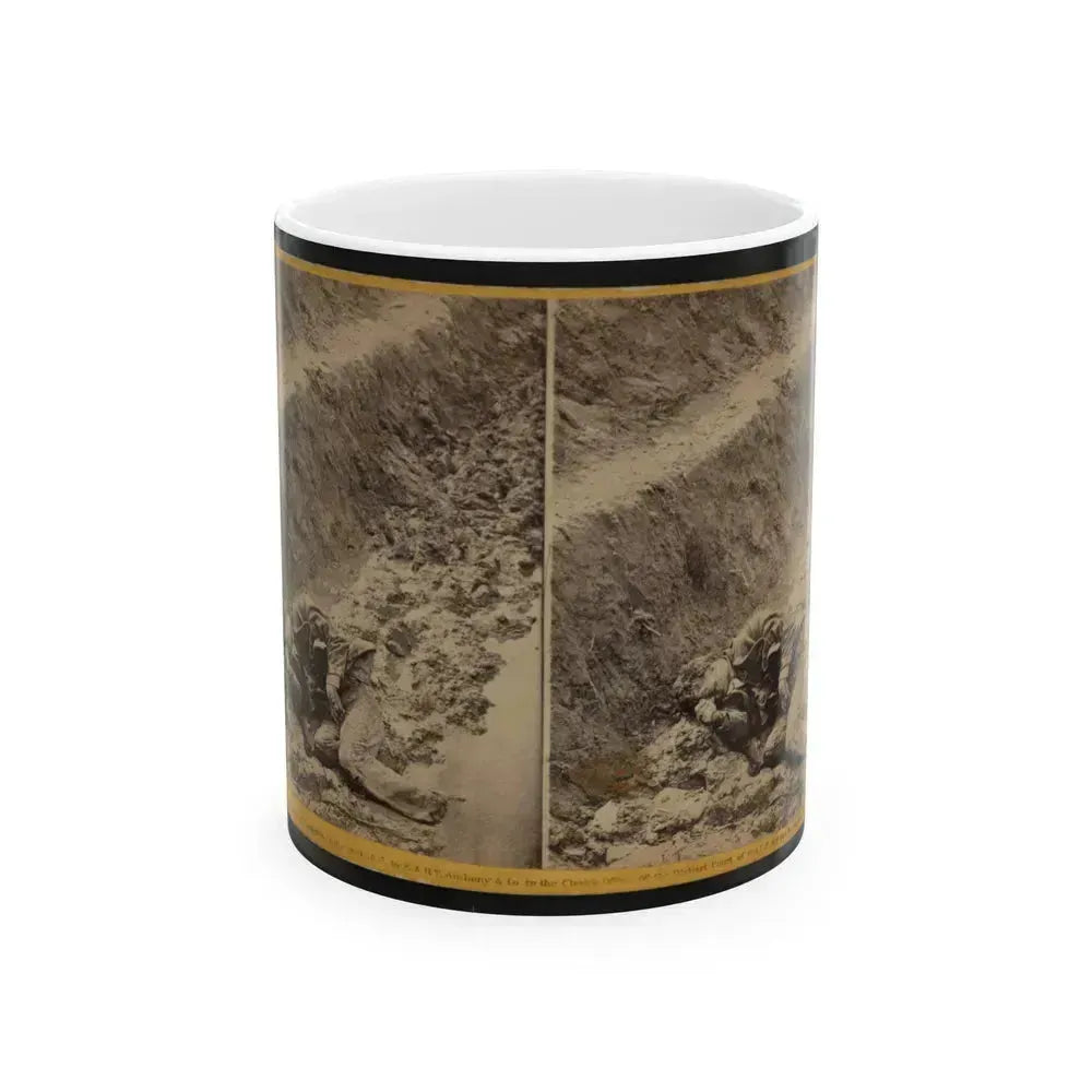 A Dead Rebel Soldier, As He Lay In The Trenches Of Fort Mahone, Called By The Soldiers,  Fort Damnation  ... (U.S. Civil War) White Coffee Mug 11oz - Go Mug Yourself