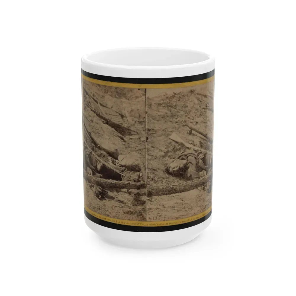 A Dead Rebel Soldier, As He Lay In The Trenches Of Fort Mahone, Called By The Soldiers  Fort Damnation (U.S. Civil War) White Coffee Mug 15oz - Go Mug Yourself