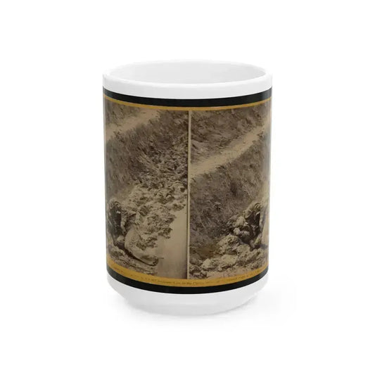 A Dead Rebel Soldier, As He Lay In The Trenches Of Fort Mahone, Called By The Soldiers,  Fort Damnation  ... (U.S. Civil War) White Coffee Mug 15oz - Go Mug Yourself