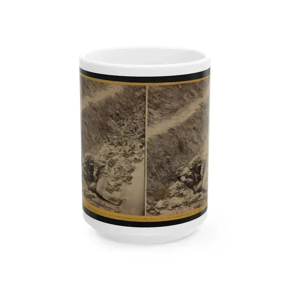 A Dead Rebel Soldier, As He Lay In The Trenches Of Fort Mahone, Called By The Soldiers,  Fort Damnation  ... (U.S. Civil War) White Coffee Mug 15oz - Go Mug Yourself