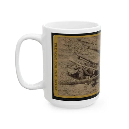 A Dead Rebel Soldier, As He Lay In The Trenches Of Fort Mahone, Called By The Soldiers  Fort Damnation (U.S. Civil War) White Coffee Mug - Go Mug Yourself