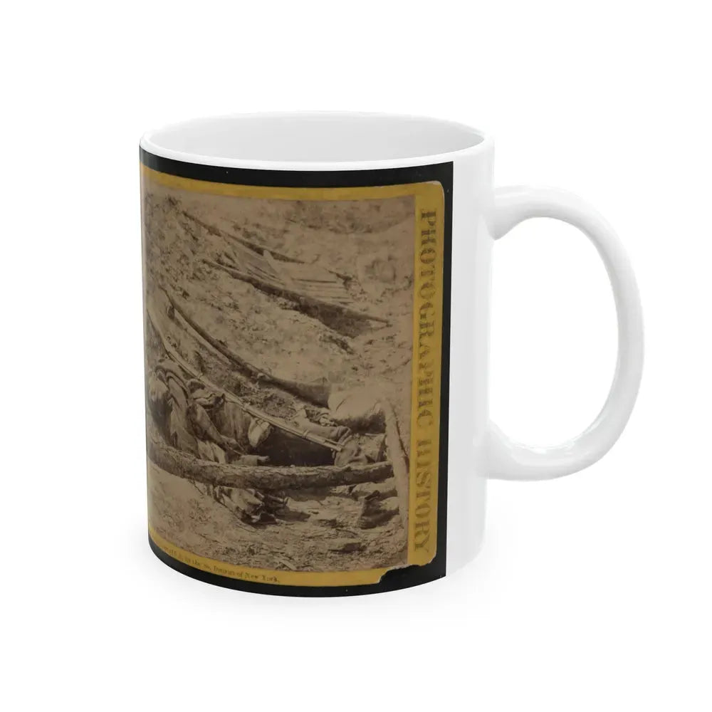 A Dead Rebel Soldier, As He Lay In The Trenches Of Fort Mahone, Called By The Soldiers  Fort Damnation (U.S. Civil War) White Coffee Mug - Go Mug Yourself