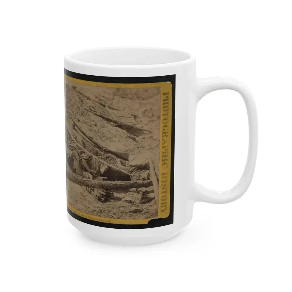 A Dead Rebel Soldier, As He Lay In The Trenches Of Fort Mahone, Called By The Soldiers  Fort Damnation (U.S. Civil War) White Coffee Mug - Go Mug Yourself