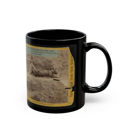 A Dead Rebel Soldier, Barefooted, Killed By A Shell, Which Tore His Side Out. The Entrails Are Portruding From His Side (U.S. Civil War) Black Coffee Mug-Go Mug Yourself