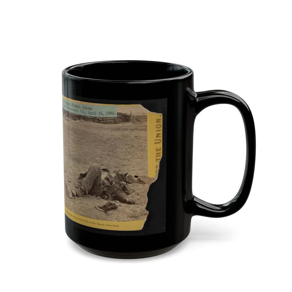 A Dead Rebel Soldier, Inside The Union Picket Lines (U.S. Civil War) Black Coffee Mug-Go Mug Yourself