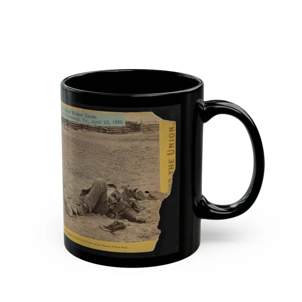 A Dead Rebel Soldier, Inside The Union Picket Lines (U.S. Civil War) Black Coffee Mug-Go Mug Yourself