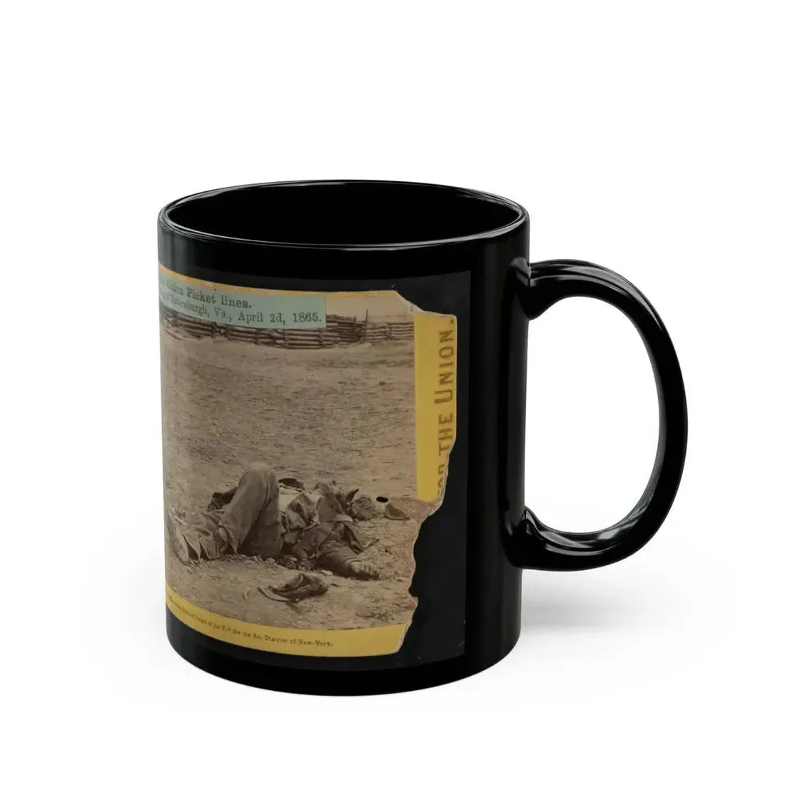 A Dead Rebel Soldier, Inside The Union Picket Lines (U.S. Civil War) Black Coffee Mug - Go Mug Yourself