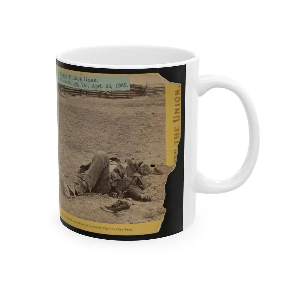 A Dead Rebel Soldier, Inside The Union Picket Lines (U.S. Civil War) White Coffee Mug - Go Mug Yourself