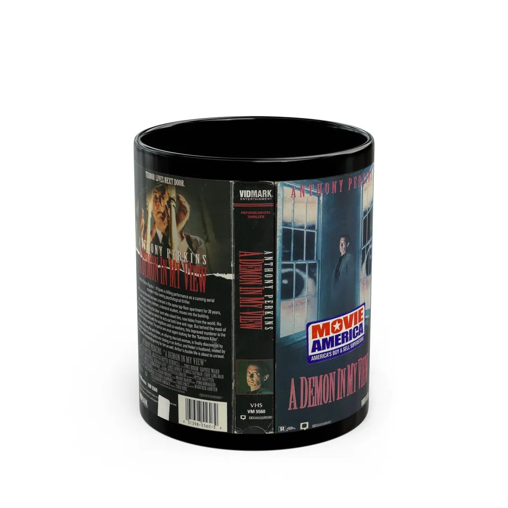 A DEMON IN MY VIEW (VHS COVER) - Black Coffee Mug-11oz-Go Mug Yourself