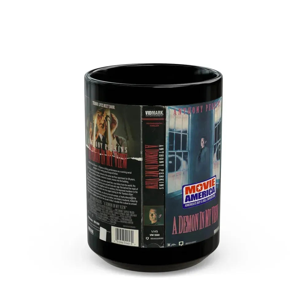 A DEMON IN MY VIEW (VHS COVER) - Black Coffee Mug 15oz - Go Mug Yourself