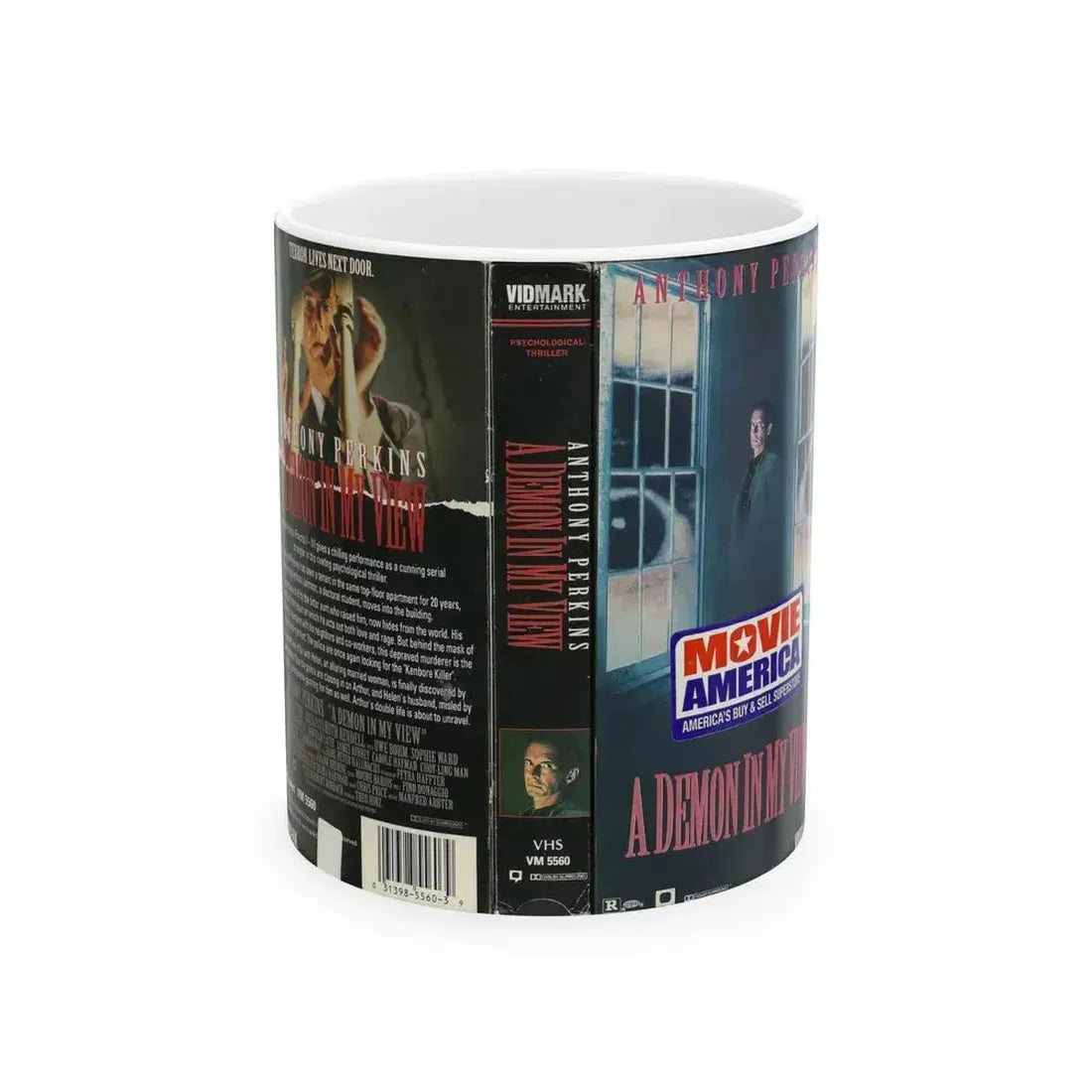 A DEMON IN MY VIEW (VHS COVER) - White Coffee Mug 11oz - Go Mug Yourself