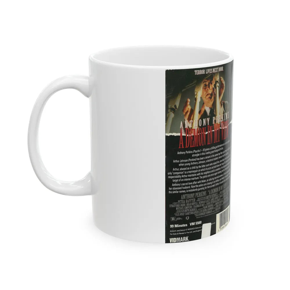 A DEMON IN MY VIEW (VHS COVER) - White Coffee Mug-Go Mug Yourself