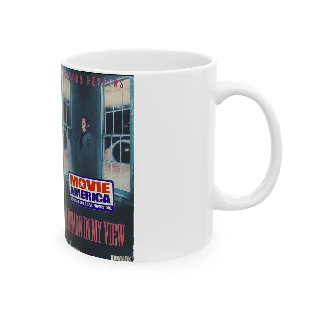 A DEMON IN MY VIEW (VHS COVER) - White Coffee Mug-Go Mug Yourself