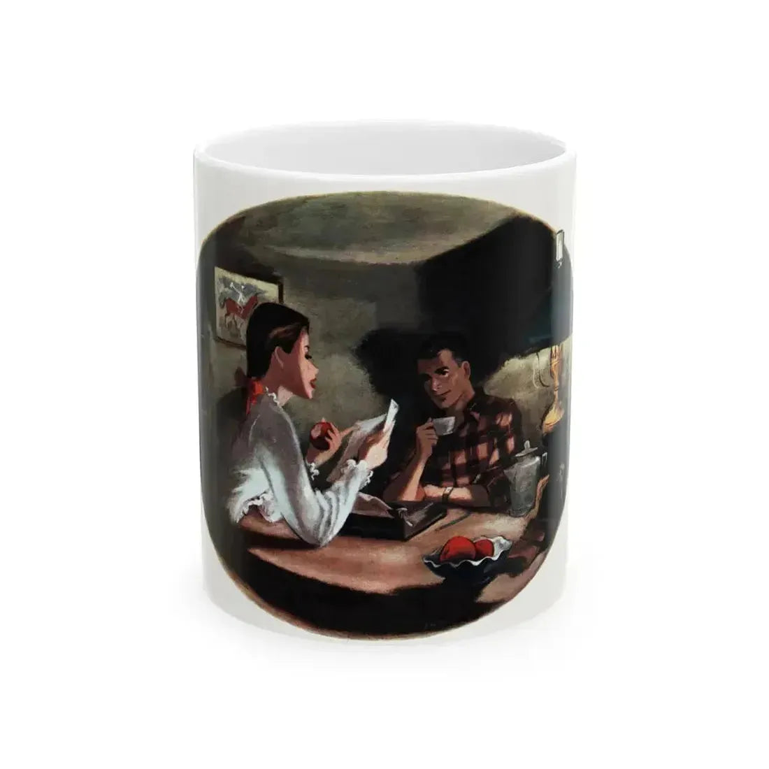 A Dish of Apples, Collier's magazine, December 20, 1947 - White Coffee Mug 11oz - Go Mug Yourself
