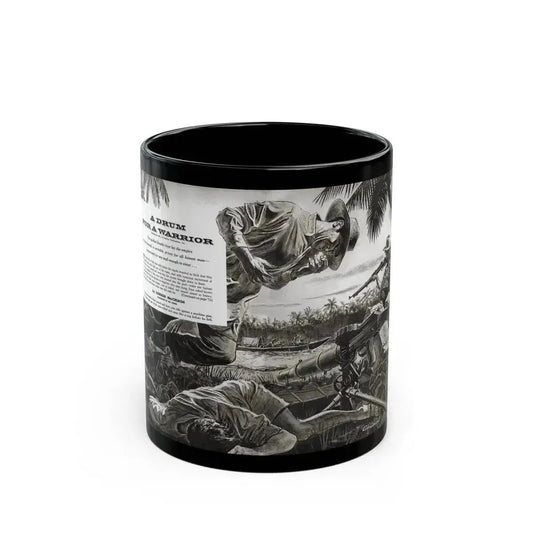 A Drum For A Warrior, Adventure magazine, March1958 - Black Coffee Mug 11oz - Go Mug Yourself