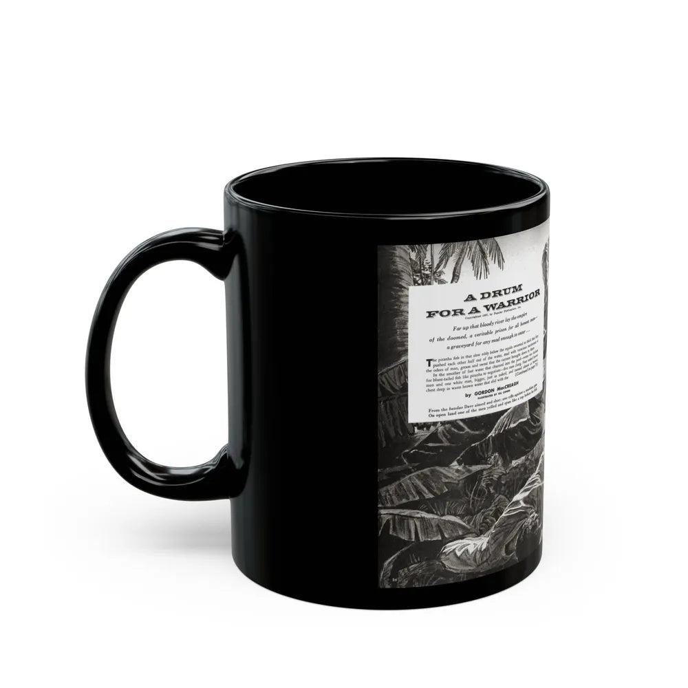 A Drum For A Warrior, Adventure magazine, March1958 - Black Coffee Mug-Go Mug Yourself