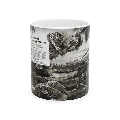 A Drum For A Warrior, Adventure magazine, March1958 - White Coffee Mug 11oz - Go Mug Yourself