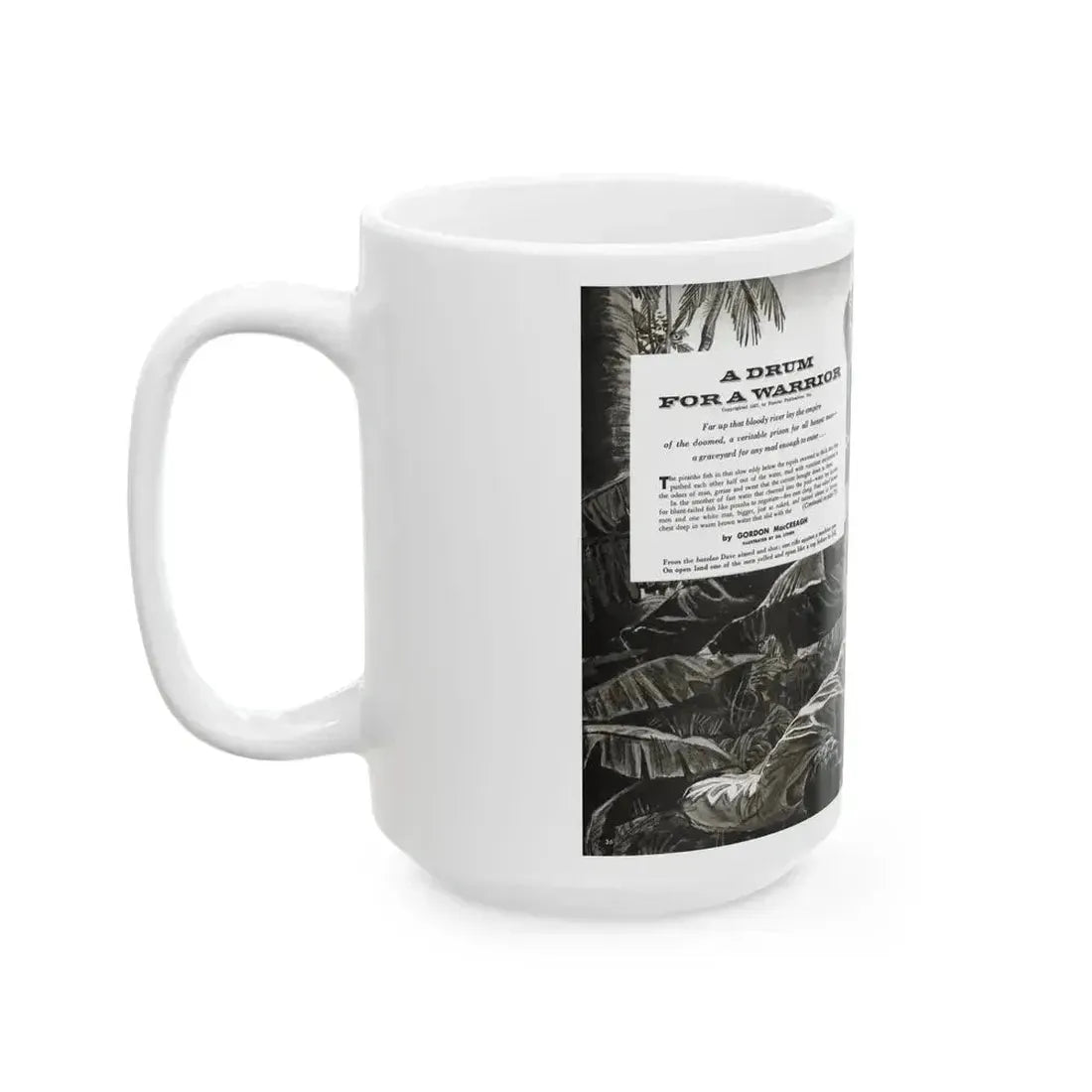 A Drum For A Warrior, Adventure magazine, March1958 - White Coffee Mug - Go Mug Yourself