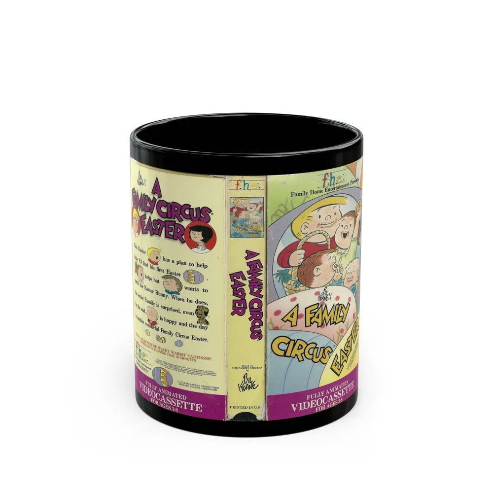 A FAMILY CIRCUS EASTER (VHS COVER) - Black Coffee Mug-11oz-Go Mug Yourself