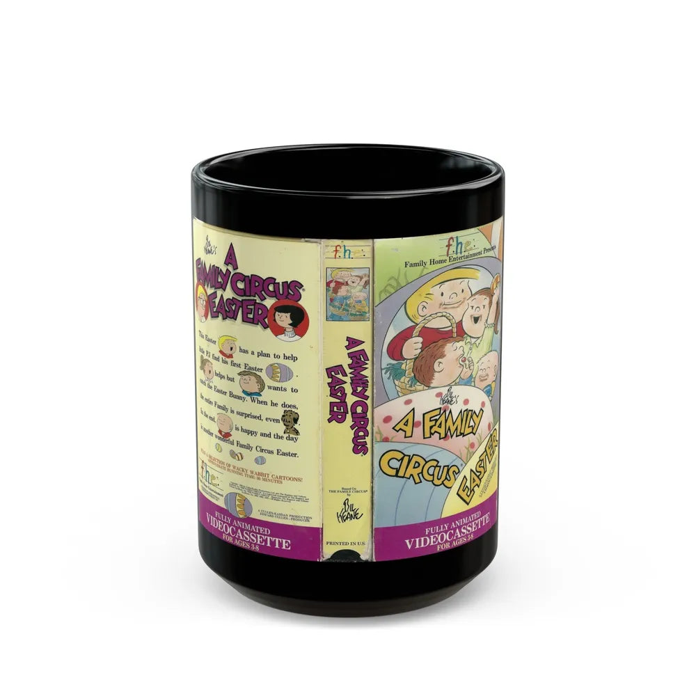 A FAMILY CIRCUS EASTER (VHS COVER) - Black Coffee Mug-15oz-Go Mug Yourself