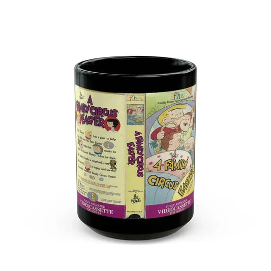 A FAMILY CIRCUS EASTER (VHS COVER) - Black Coffee Mug 15oz - Go Mug Yourself