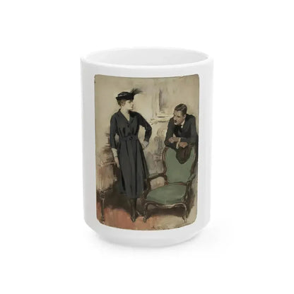 A Family in Distress, Hearst Magazine illustration - White Coffee Mug 15oz - Go Mug Yourself