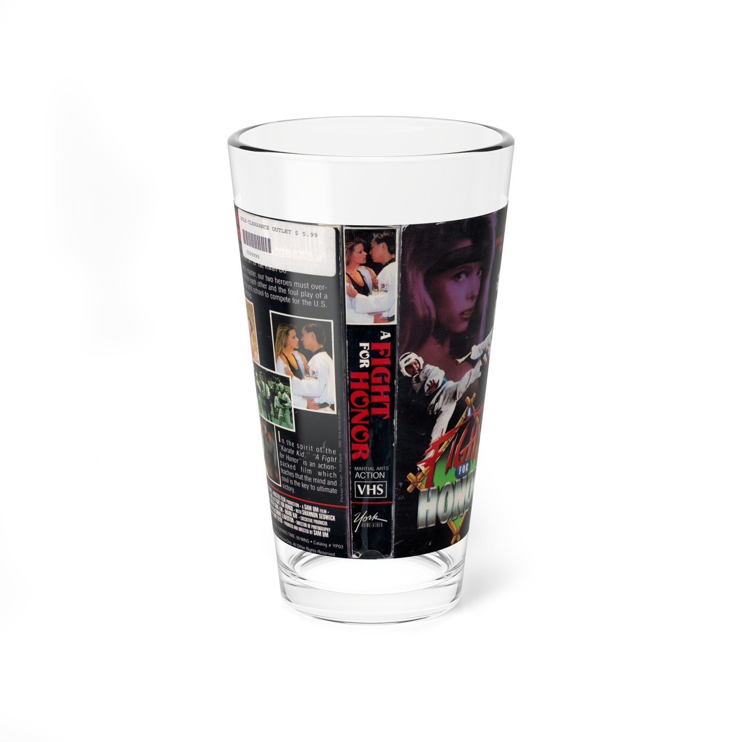 A FIGHT FOR HONOR (VHS COVER) Pint Glass 16oz-16oz-Go Mug Yourself