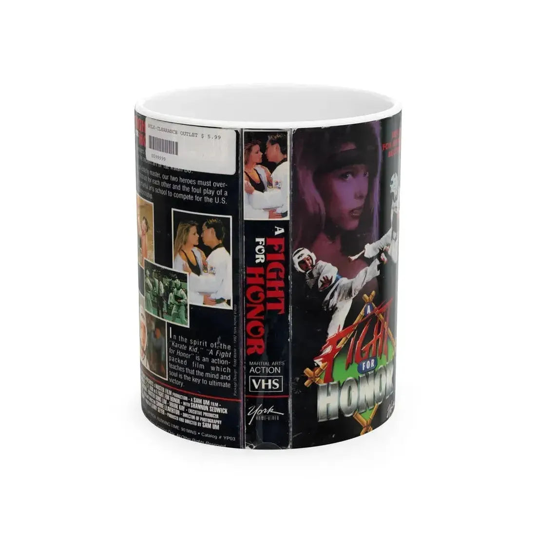 A FIGHT FOR HONOR (VHS COVER) - White Coffee Mug 11oz - Go Mug Yourself