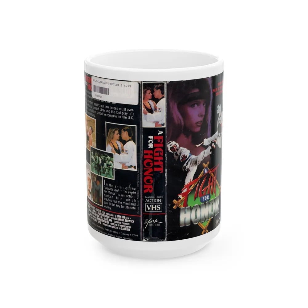 A FIGHT FOR HONOR (VHS COVER) - White Coffee Mug-15oz-Go Mug Yourself