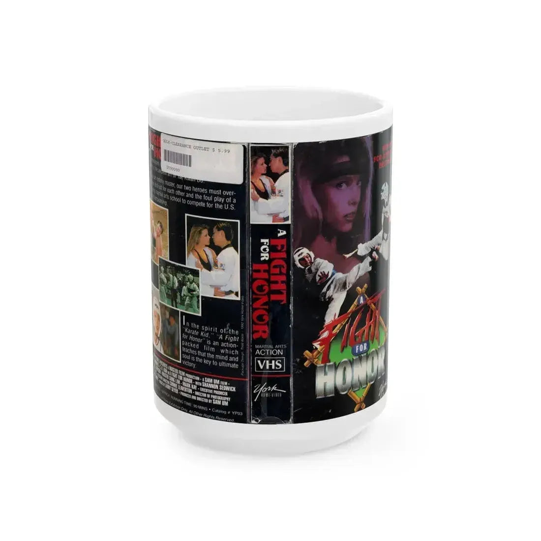 A FIGHT FOR HONOR (VHS COVER) - White Coffee Mug 15oz - Go Mug Yourself