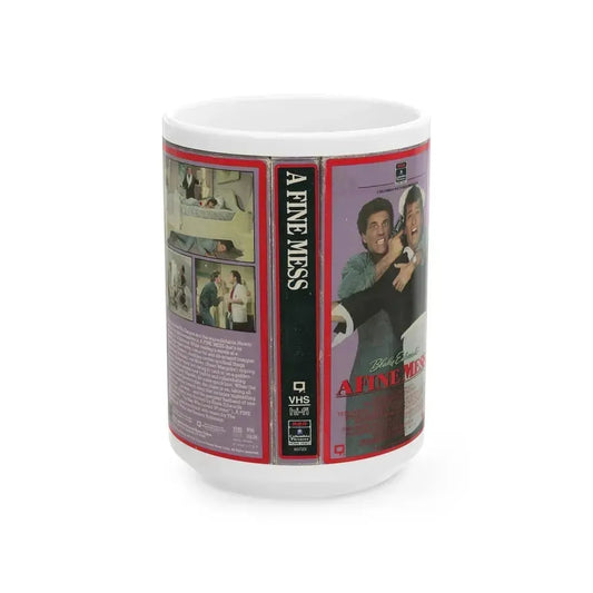 A FINE MESS (VHS COVER) - White Coffee Mug 15oz - Go Mug Yourself