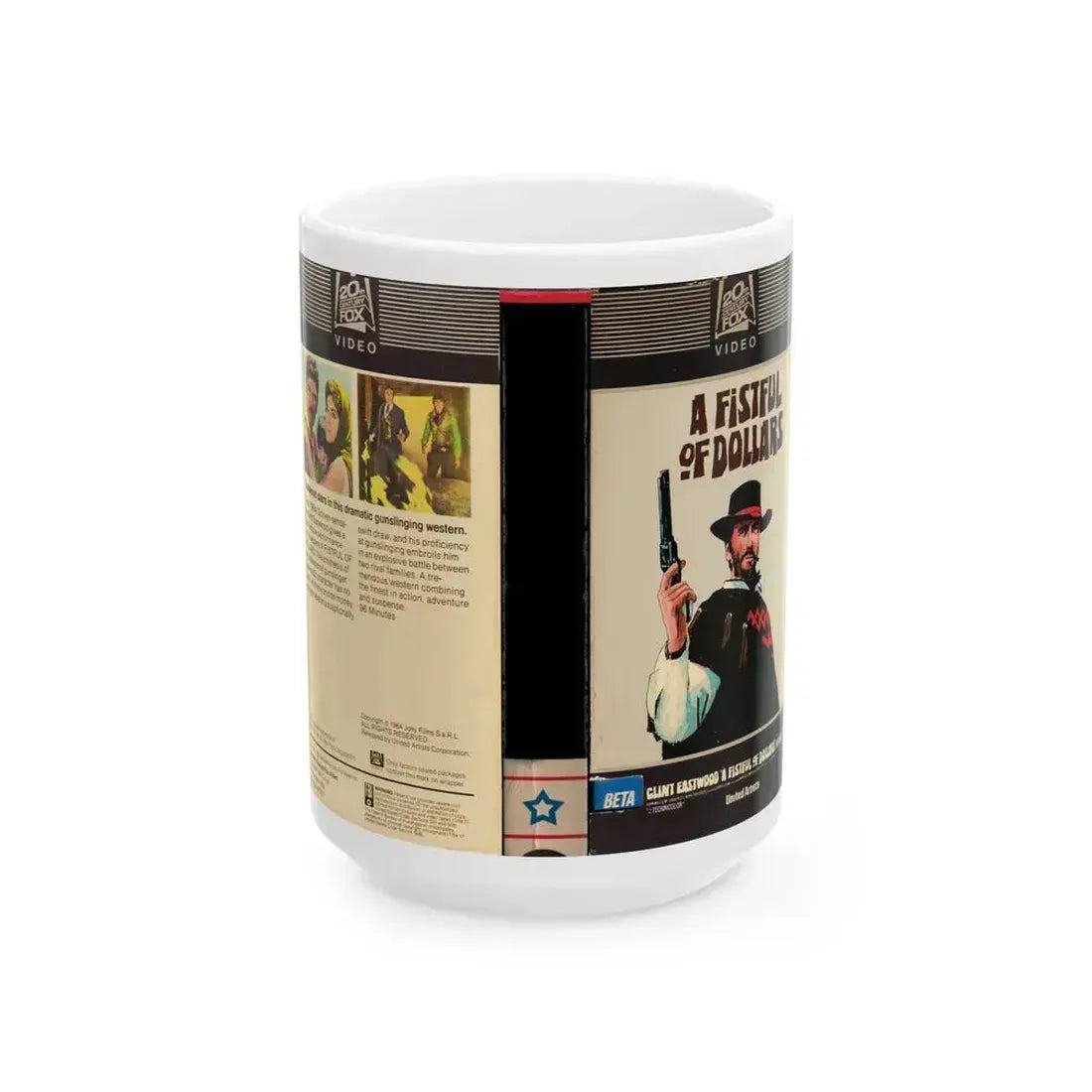A FISTFUL OF DOLLARS (VHS COVER) - White Coffee Mug 15oz - Go Mug Yourself