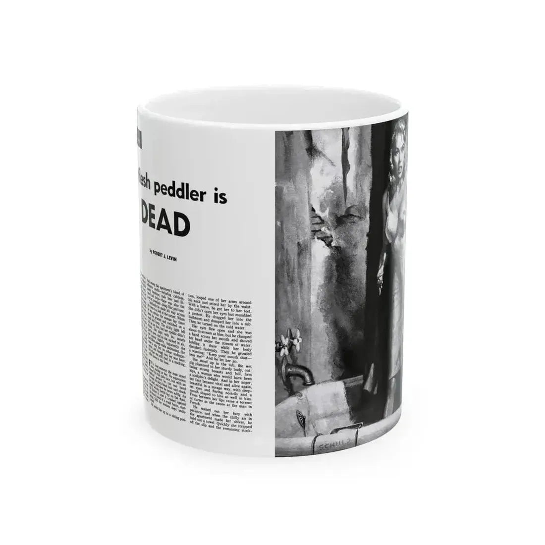 A Flesh Peddler is Dead, Stag magazine, February 1956 - White Coffee Mug 11oz - Go Mug Yourself