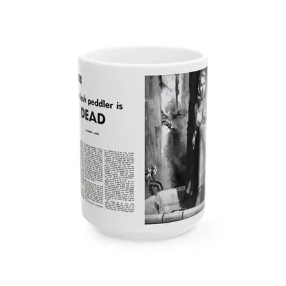 A Flesh Peddler is Dead, Stag magazine, February 1956 - White Coffee Mug 15oz - Go Mug Yourself
