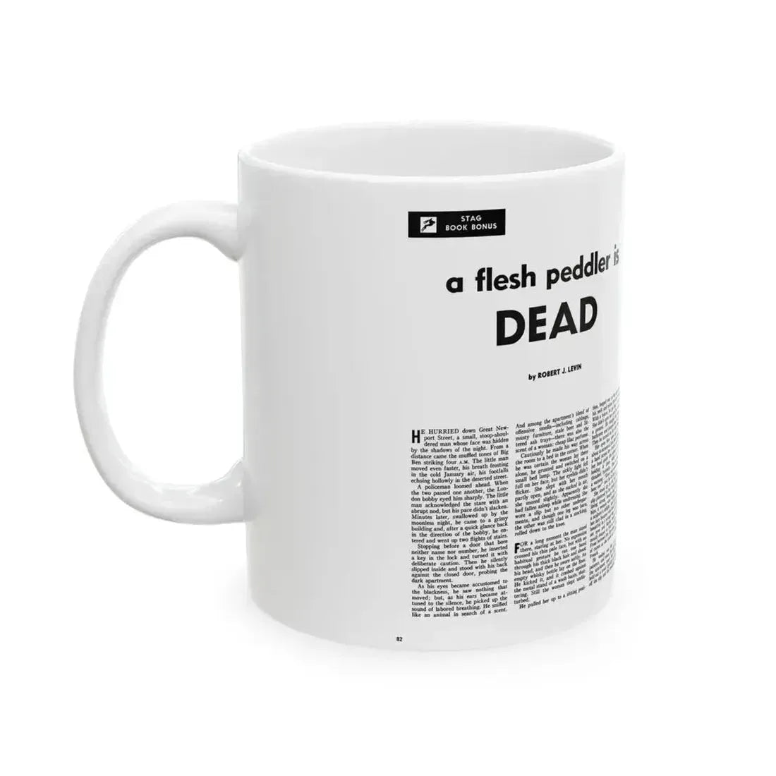 A Flesh Peddler is Dead, Stag magazine, February 1956 - White Coffee Mug - Go Mug Yourself