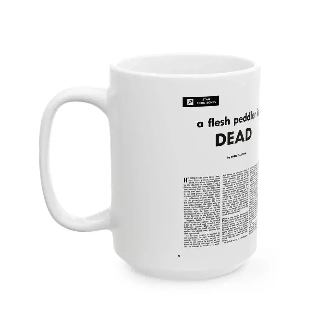 A Flesh Peddler is Dead, Stag magazine, February 1956 - White Coffee Mug - Go Mug Yourself