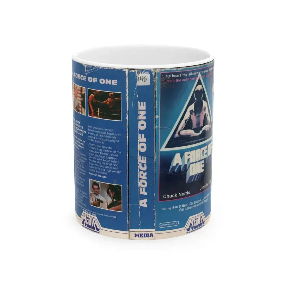 A FORCE OF ONE (VHS COVER) - White Coffee Mug 11oz - Go Mug Yourself