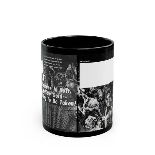 A Fortune In Soft, Yellow Gold - Waiting To Be Taken, Real Men, September 1970 - Black Coffee Mug-11oz-Go Mug Yourself