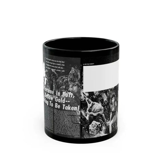 A Fortune In Soft, Yellow Gold -- Waiting To Be Taken, Real Men, September 1970 - Black Coffee Mug 11oz - Go Mug Yourself