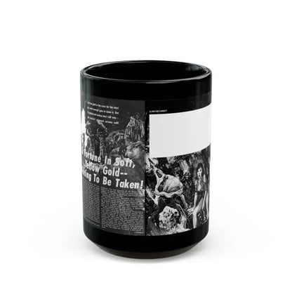 A Fortune In Soft, Yellow Gold -- Waiting To Be Taken, Real Men, September 1970 - Black Coffee Mug 15oz - Go Mug Yourself