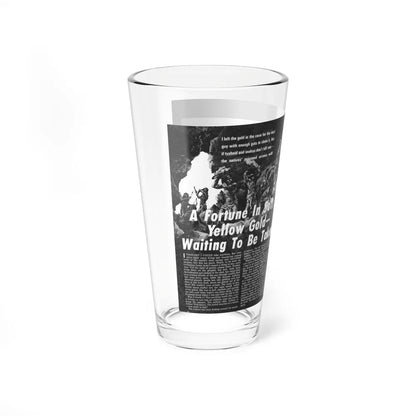 A Fortune In Soft, Yellow Gold - Waiting To Be Taken, Real Men, September 1970 (Magazine Illustration) Pint Glass 16oz-Go Mug Yourself