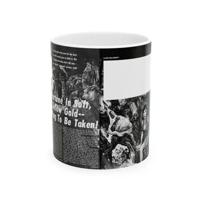 A Fortune In Soft, Yellow Gold -- Waiting To Be Taken, Real Men, September 1970 - White Coffee Mug 11oz - Go Mug Yourself