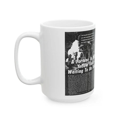 A Fortune In Soft, Yellow Gold -- Waiting To Be Taken, Real Men, September 1970 - White Coffee Mug - Go Mug Yourself
