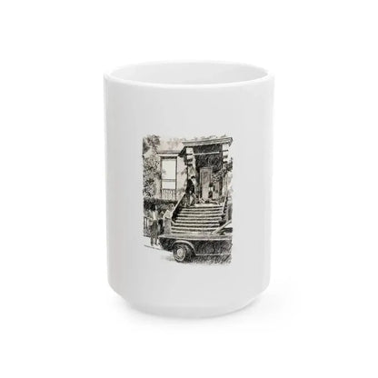 A Game Men Play Illustration - White Coffee Mug 15oz - Go Mug Yourself