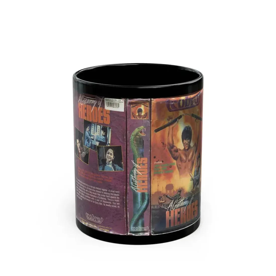 A GATHERING OF HEROES (VHS COVER) - Black Coffee Mug 11oz - Go Mug Yourself